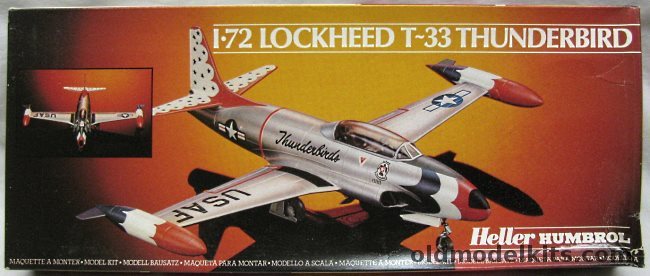 Heller 1/72 TWO Lockheed T-33 / RT-33  - USAF Thunderbirds or French Air Force, 80301 plastic model kit